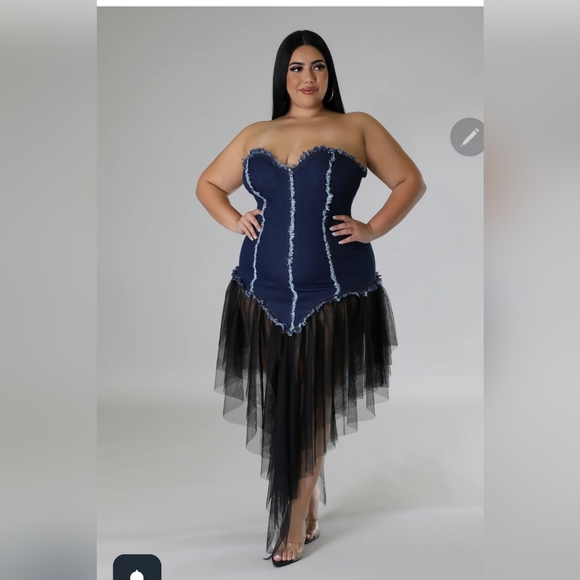 Flare denim dress - Picture 1 of 1